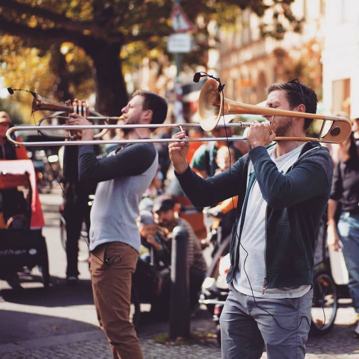 Brass Twins bei Straßenmusik in Berlin